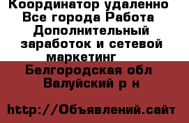 Координатор удаленно - Все города Работа » Дополнительный заработок и сетевой маркетинг   . Белгородская обл.,Валуйский р-н